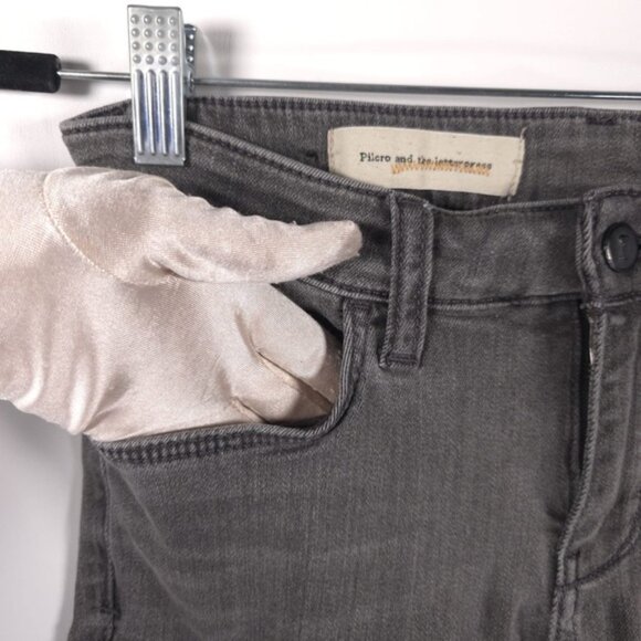 ANTHROPOLOGIE PILCRO Women’s Mid Rise Jeans Black Skinny No Size Tag 27 - Picture 10 of 12